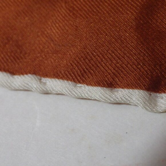 1970s Vintage Frimmel Silk Scarf by Geoffrey Howard Bell Bottoms Brown White - Picture 8 of 10